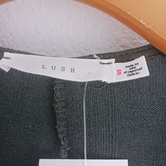 Lush Rib Duster Cardigan Green Tie Sweater size S - Picture 3 of 6